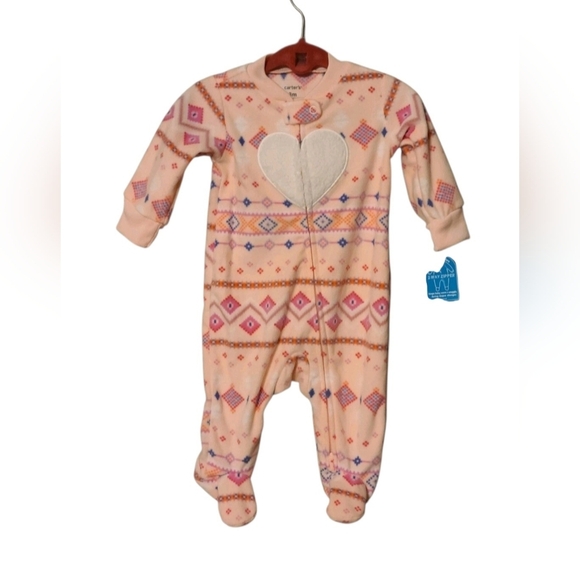 Carter's Other - Carters girls 3 month 2 way zip and snap closure NWT footie sleeper